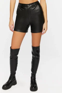 Faux Leather Bermuda Shorts