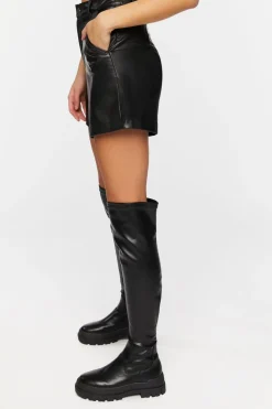 Faux Leather Bermuda Shorts