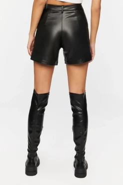 Faux Leather Bermuda Shorts