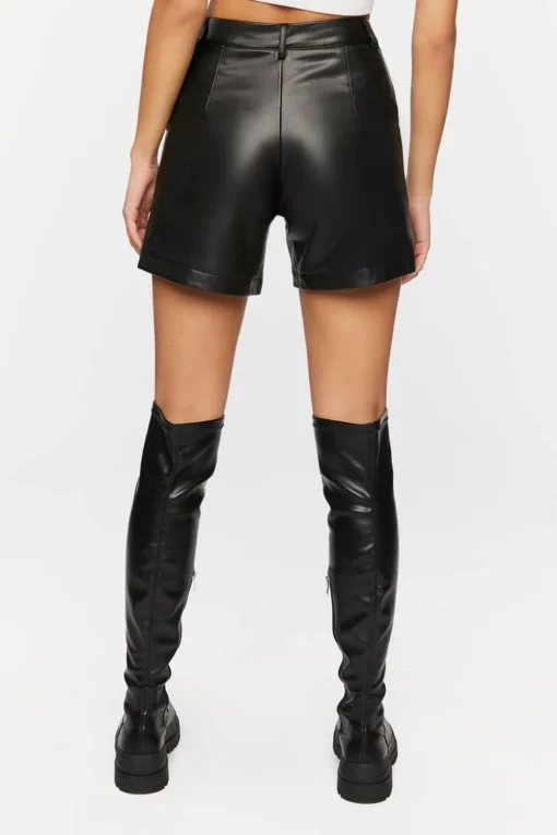 Faux Leather Bermuda Shorts