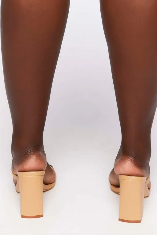 Faux Leather Block Heels (Wide)