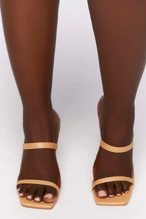 Faux Leather Block Heels (Wide)