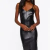 Faux Leather Bodycon Dress
