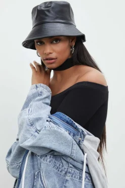 Faux Leather Bucket Hat