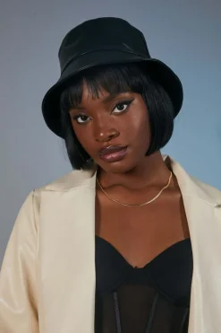 Faux Leather Bucket Hat