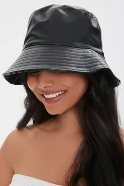 Faux Leather Bucket Hat