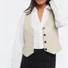 Faux Leather Button-Front Vest