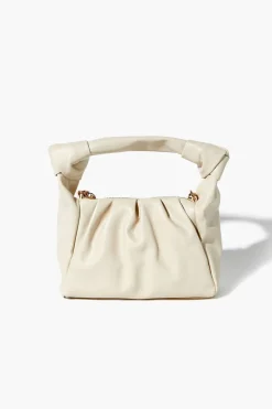 Faux Leather Chain Baguette Bag