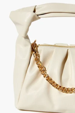 Faux Leather Chain Baguette Bag