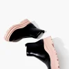Faux Leather Colorblock Lug Booties