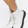Faux Leather Combat Boots