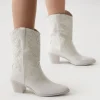 Faux Leather Cowboy Ankle Boots