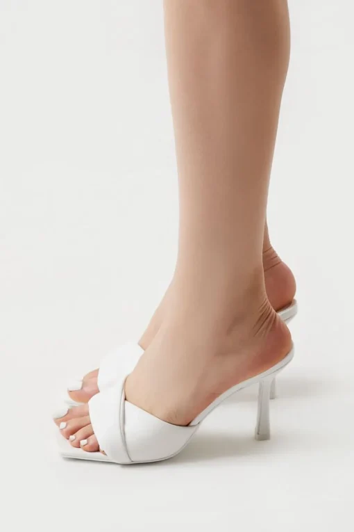 Faux Leather Crisscross Stiletto Heels