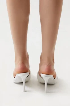 Faux Leather Crisscross Stiletto Heels
