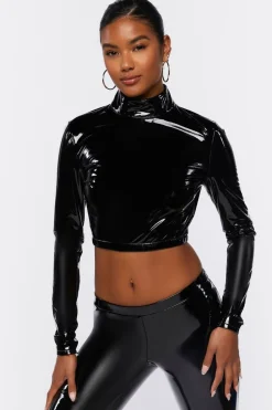 Faux Leather Crop Top