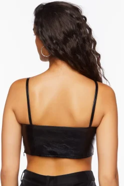 Faux Leather Cropped Cami