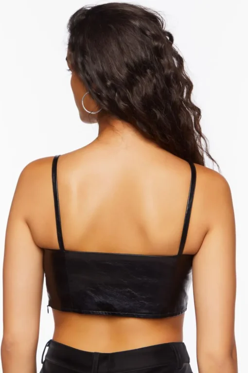 Faux Leather Cropped Cami