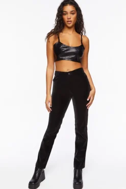 Faux Leather Cropped Cami