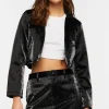 Faux Leather Crosshatch Mini Skirt