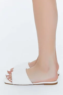 Faux Leather Crosshatch Sandals