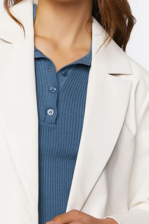 Faux Leather Double-Breasted Coat