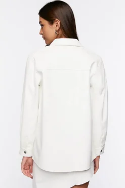 Faux Leather Drop-Sleeve Jacket