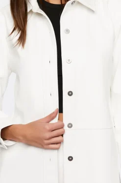 Faux Leather Drop-Sleeve Jacket