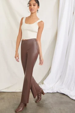 Faux Leather Flare Pants