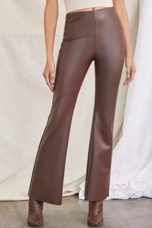 Faux Leather Flare Pants