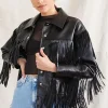 Faux Leather Fringe Moto Jacket