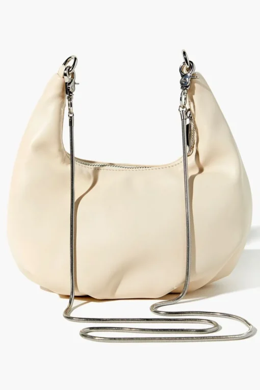Faux Leather Hobo Crossbody Bag