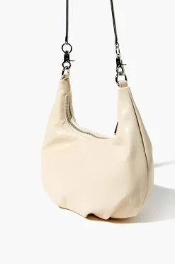 Faux Leather Hobo Crossbody Bag