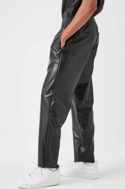 Faux Leather Joggers