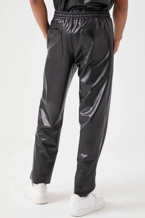 Faux Leather Joggers