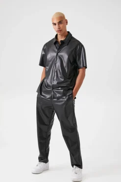 Faux Leather Joggers