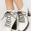 Faux Leather Lace-Up Booties