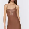 Faux Leather Lace-Up Mini Dress