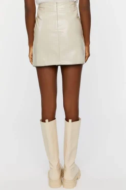 Faux Leather Lace-Up Mini Skirt