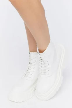 Faux Leather Lug-Sole Booties