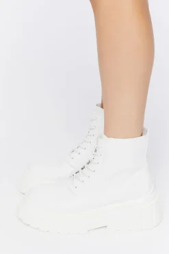 Faux Leather Lug-Sole Booties