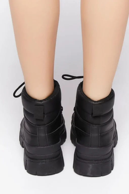 Faux Leather Lug-Sole Booties