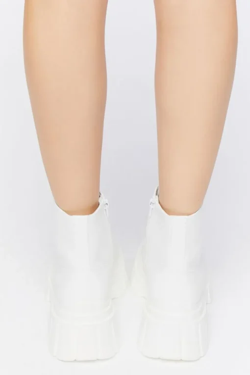 Faux Leather Lug-Sole Booties