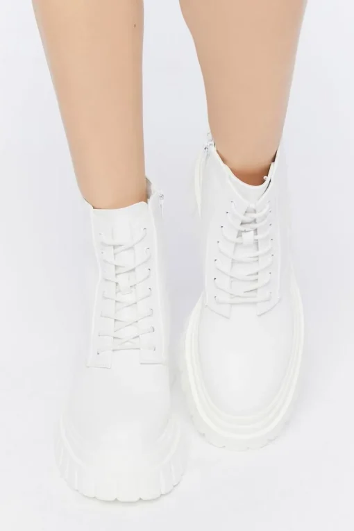 Faux Leather Lug-Sole Booties