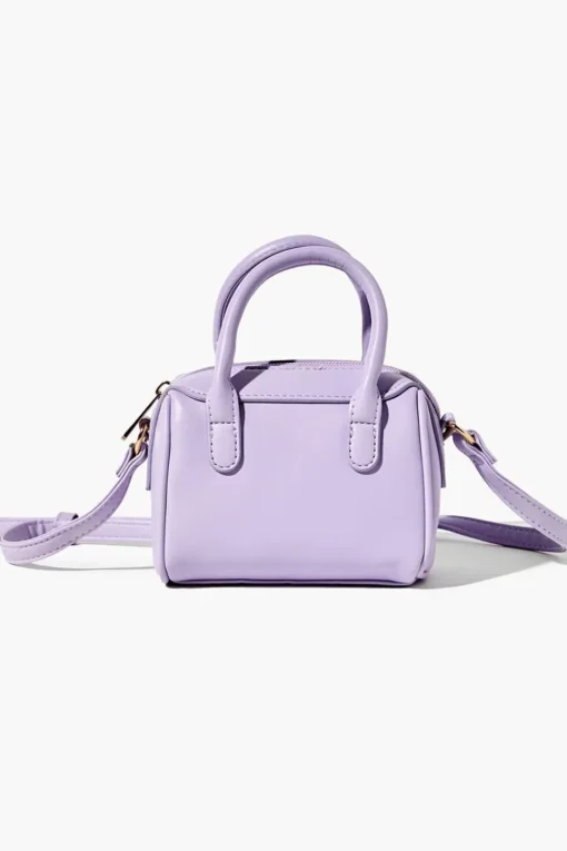 Faux Leather Mini Bowler Bag