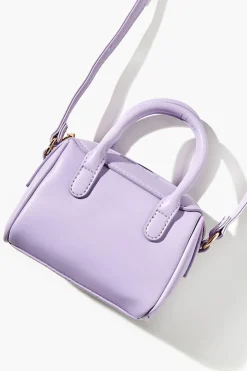 Faux Leather Mini Bowler Bag