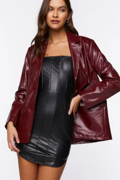Faux Leather Mini Dress