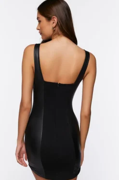 Faux Leather Mini Dress