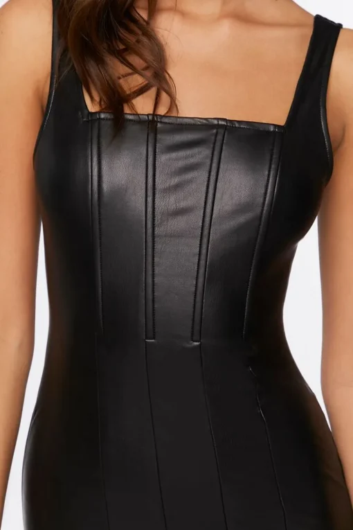 Faux Leather Mini Dress