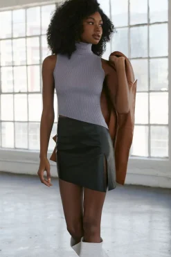 Faux Leather Mini Skirt