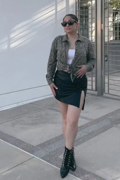 Faux Leather Mini Skirt